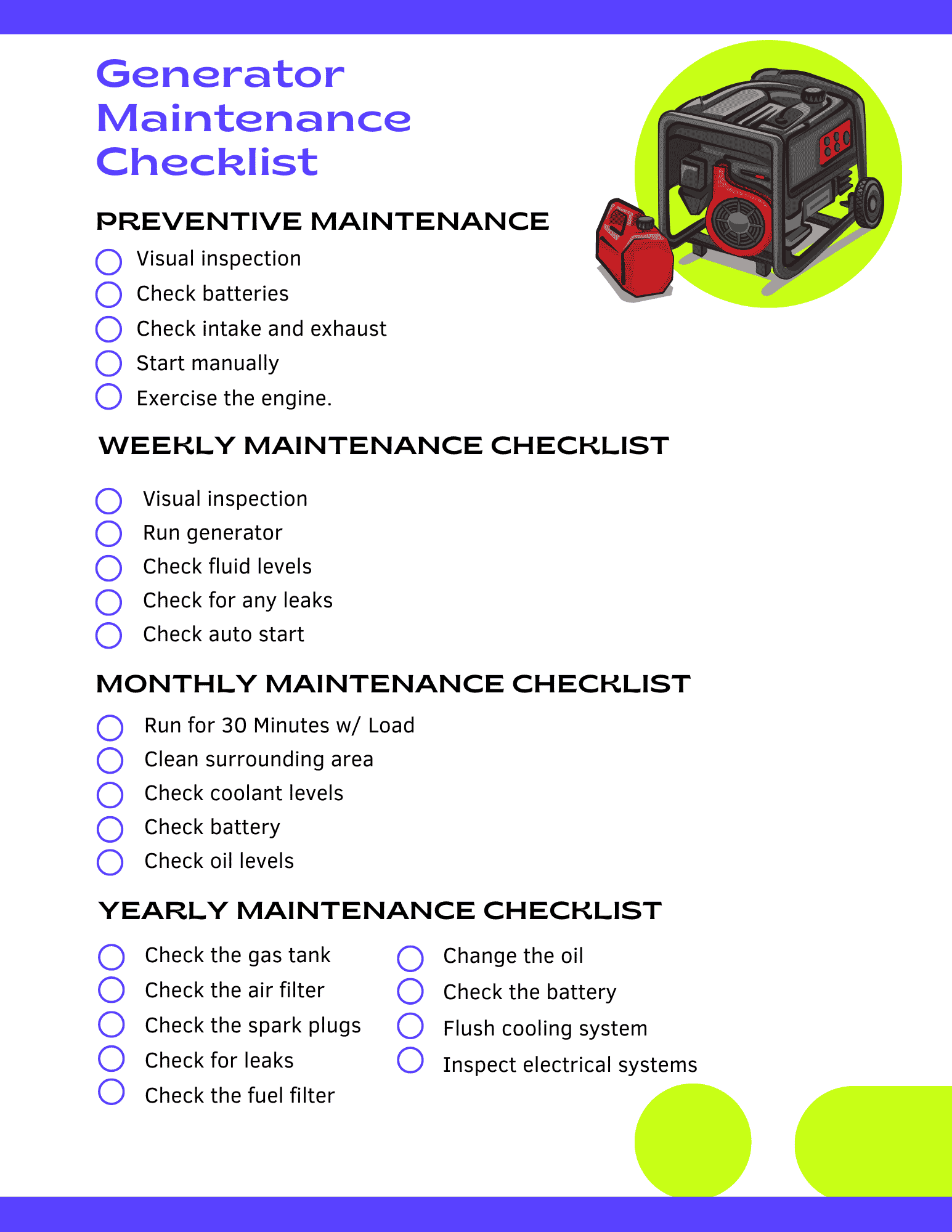 How To Maintain Portable Generator Complete Checklist How To Do It 