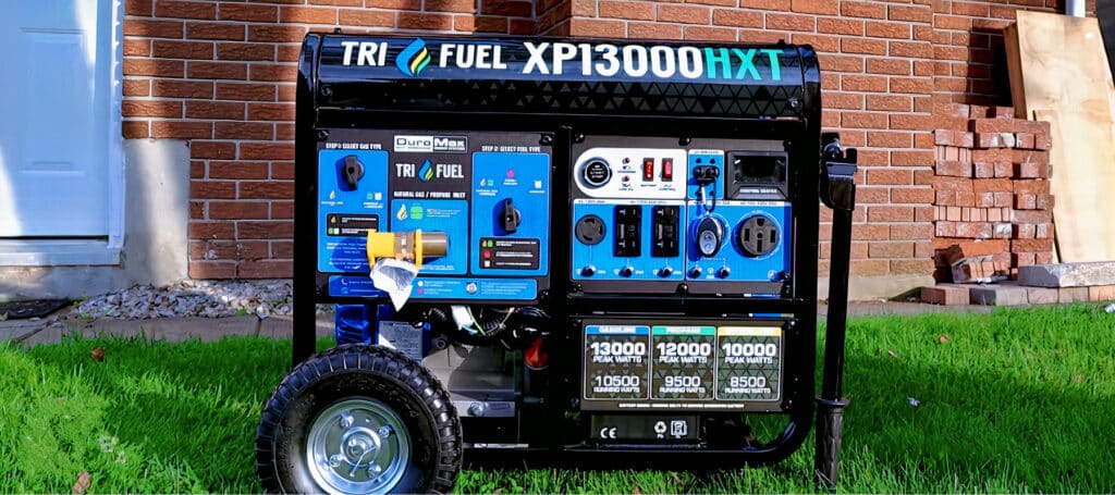 A tri-fuel 13000 watt generator